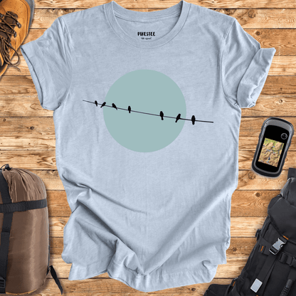 Bird Line and Sun T-shirt