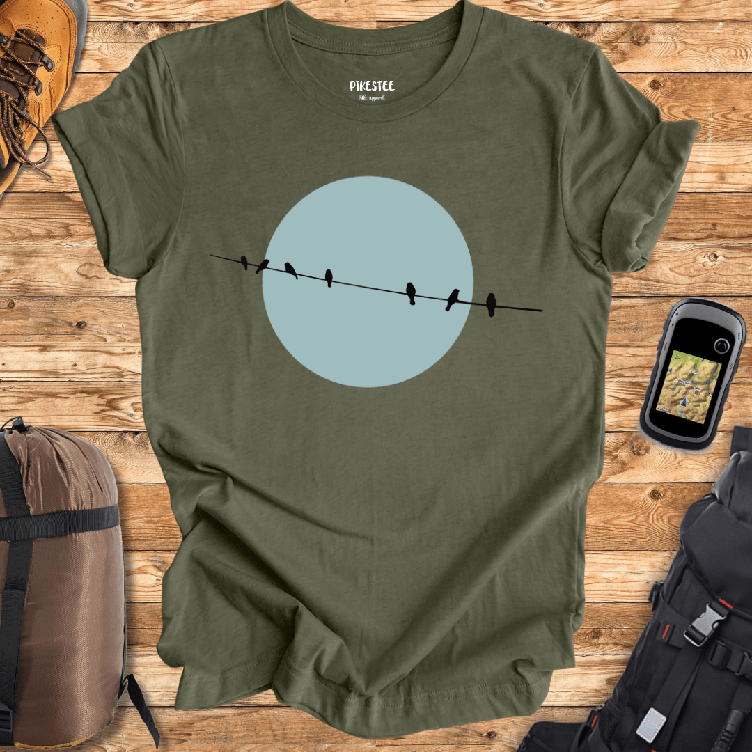 Bird Line and Sun T-shirt