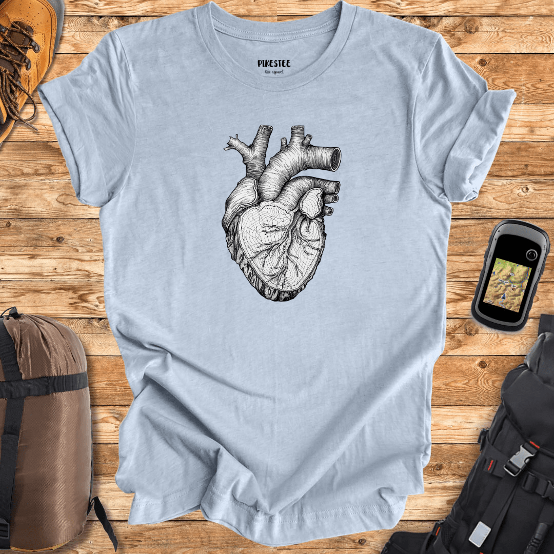 "Wooden Heart" graphic T-shirt