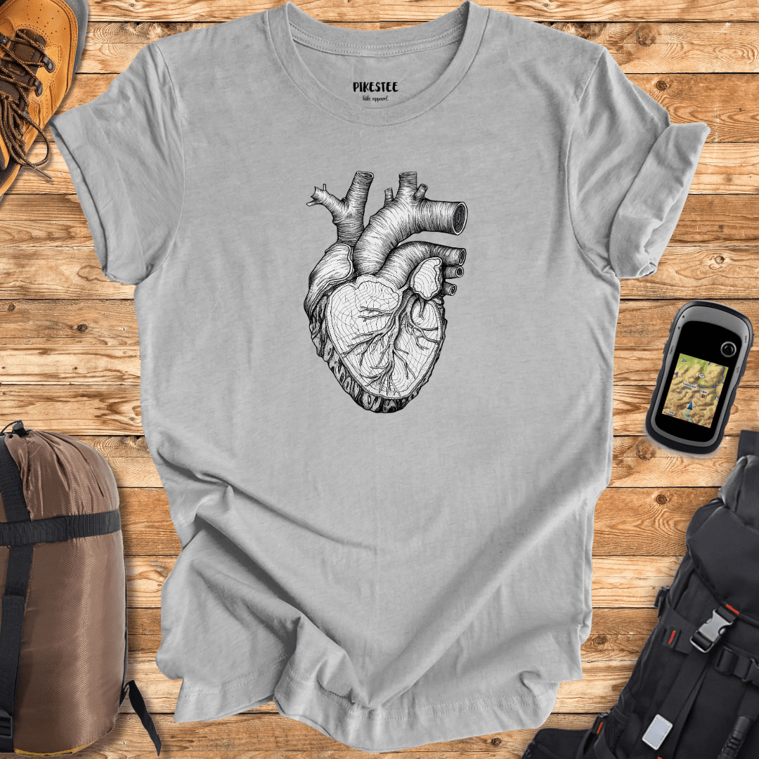 "Wooden Heart" graphic T-shirt