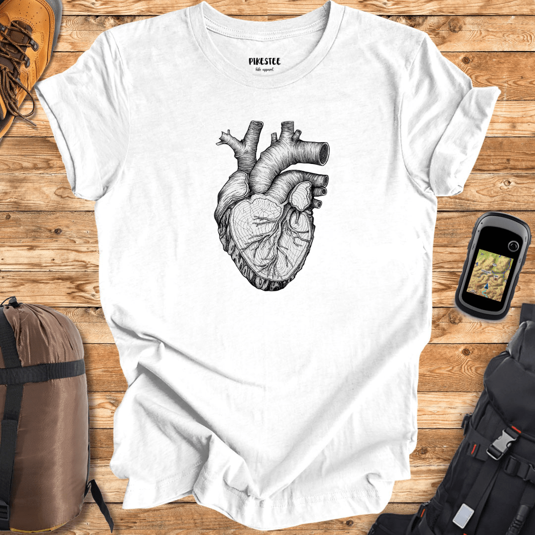 "Wooden Heart" graphic T-shirt