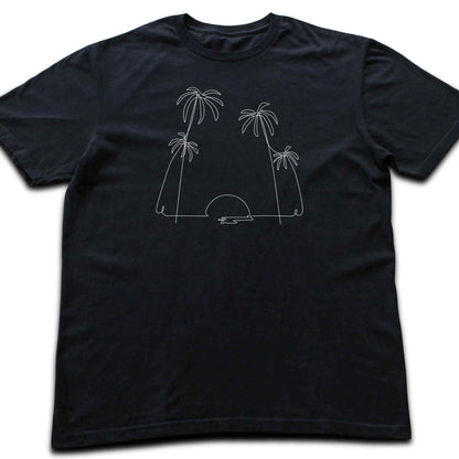Line Art Palm Tree Sun T-shirt