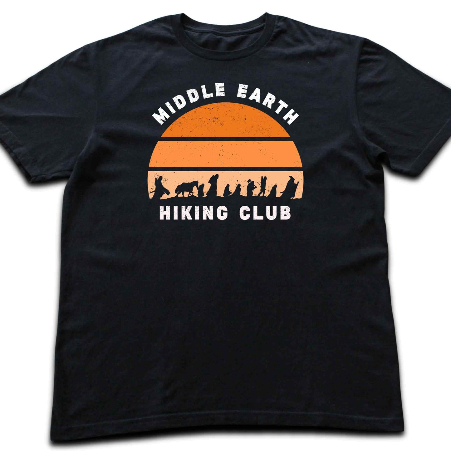 "Middle Earth Hiking Club" White Graphic T-shirt