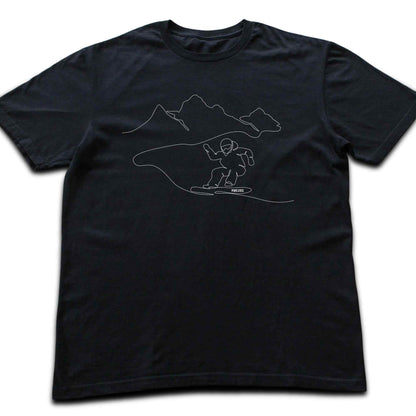 Snowboard Landscape Line Art T-shirt