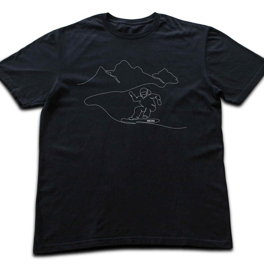 Snowboard Landscape Line Art T-shirt