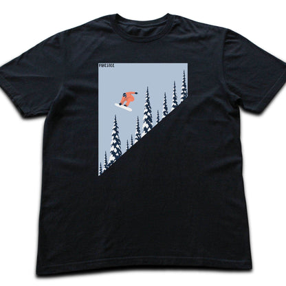 Snowboard Over Trees T-shirt