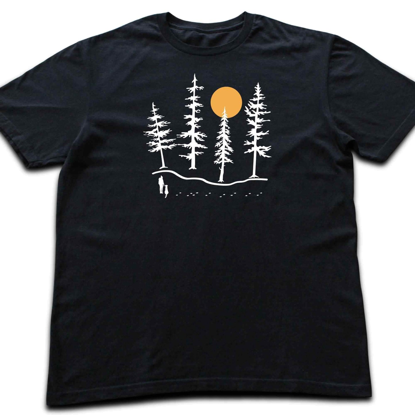 Hiker and dog Forest Graphic T-shirt