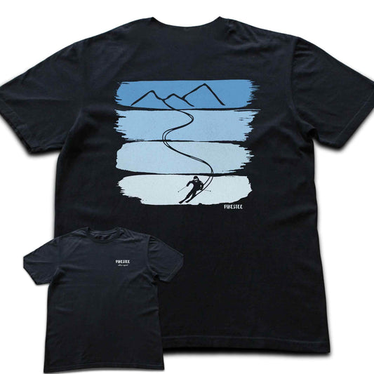 Back Print Gradient Ski Path T-shirt