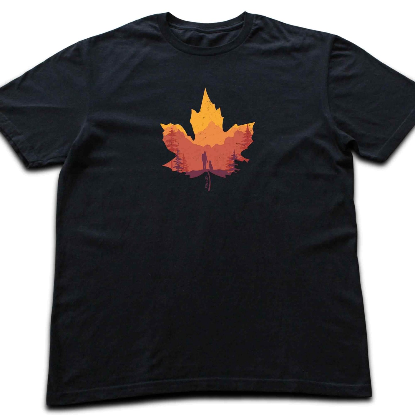 Girl And Dog Autumn Leave T-shirt
