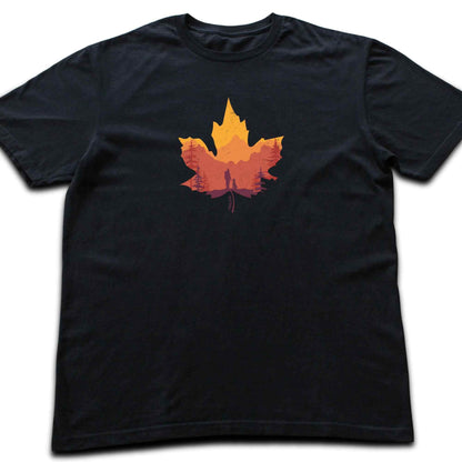 Girl And Dog Autumn Leave T-shirt