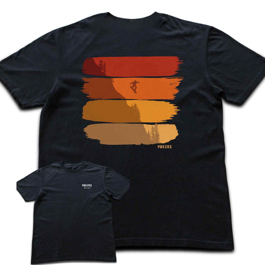 Back Print Gradient Snowboard Colors T-shirt