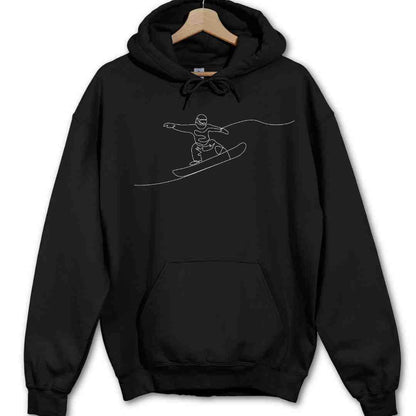 Snowboard Line Art Hoodie