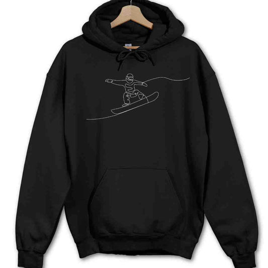 Snowboard Line Art Hoodie