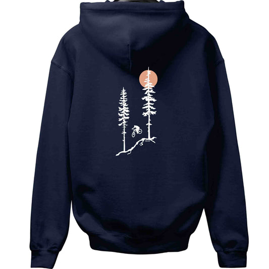 Bike Jump Trees Back-Print Hoodie