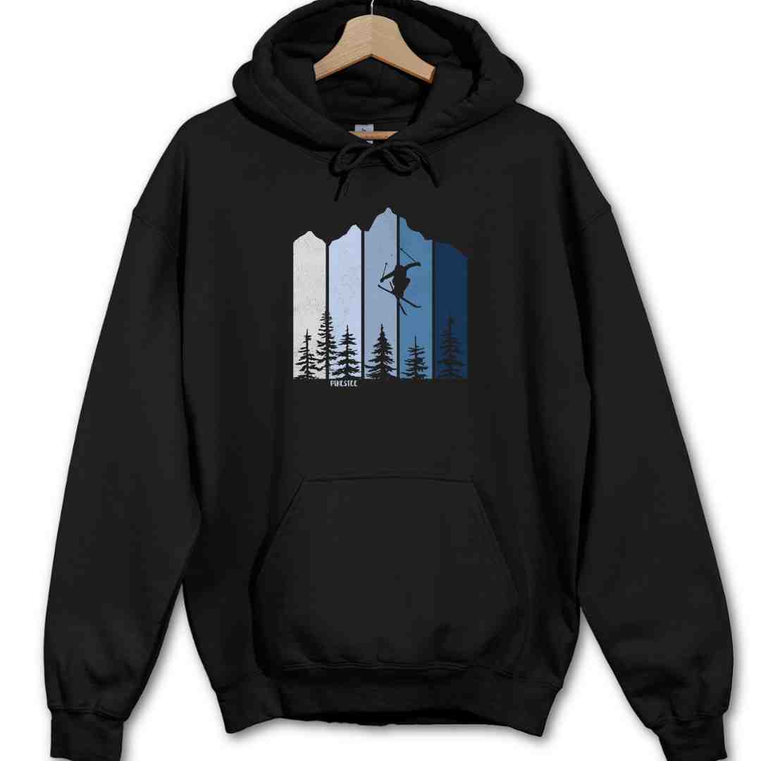Mountain Ski Silhouette Hoodie