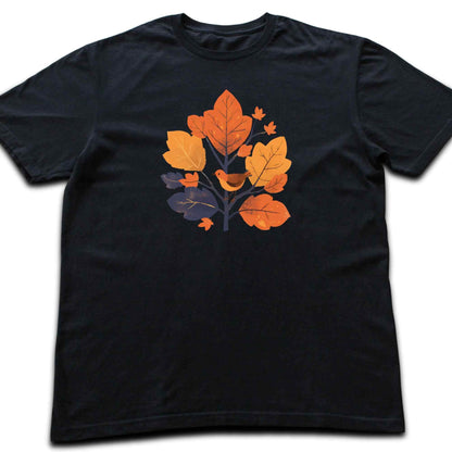 Bird and Leaves Graphic T-shirt