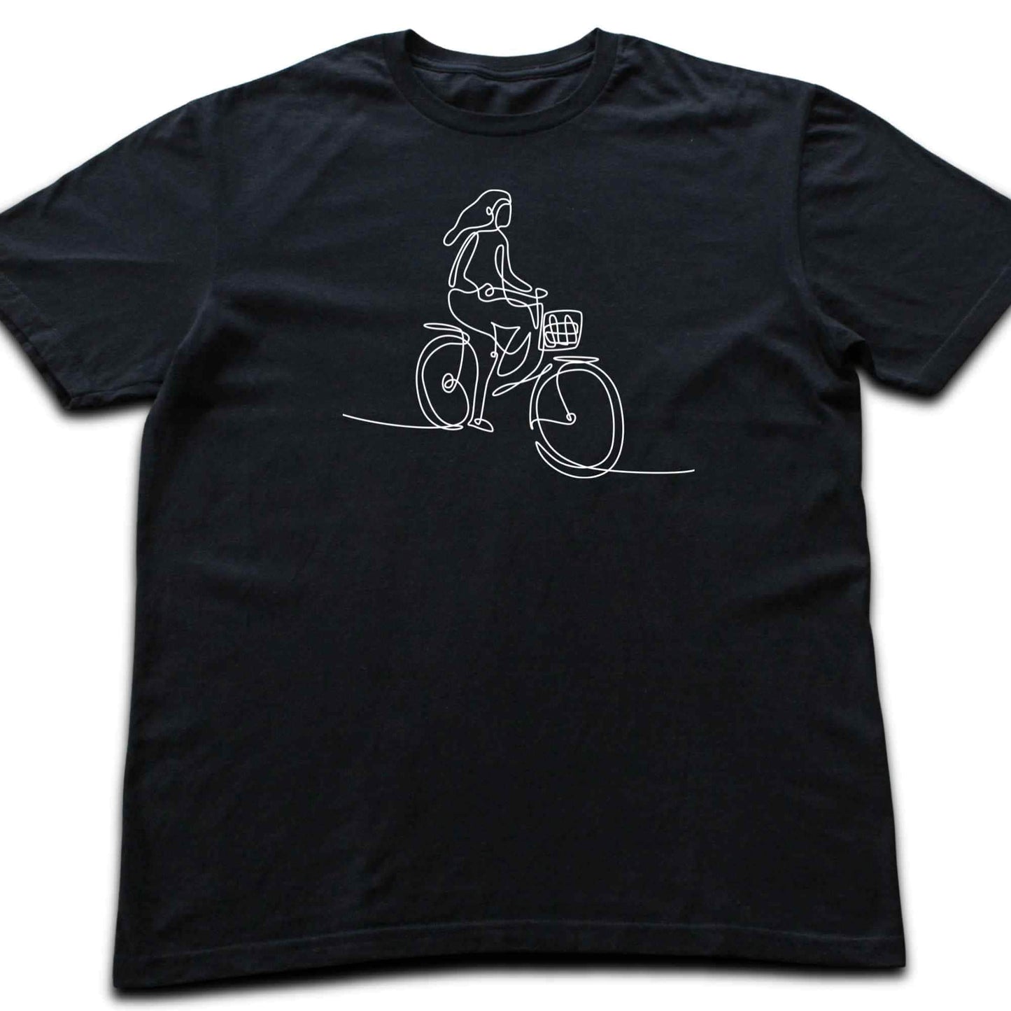 Cycling Line Art Girl T-shirt