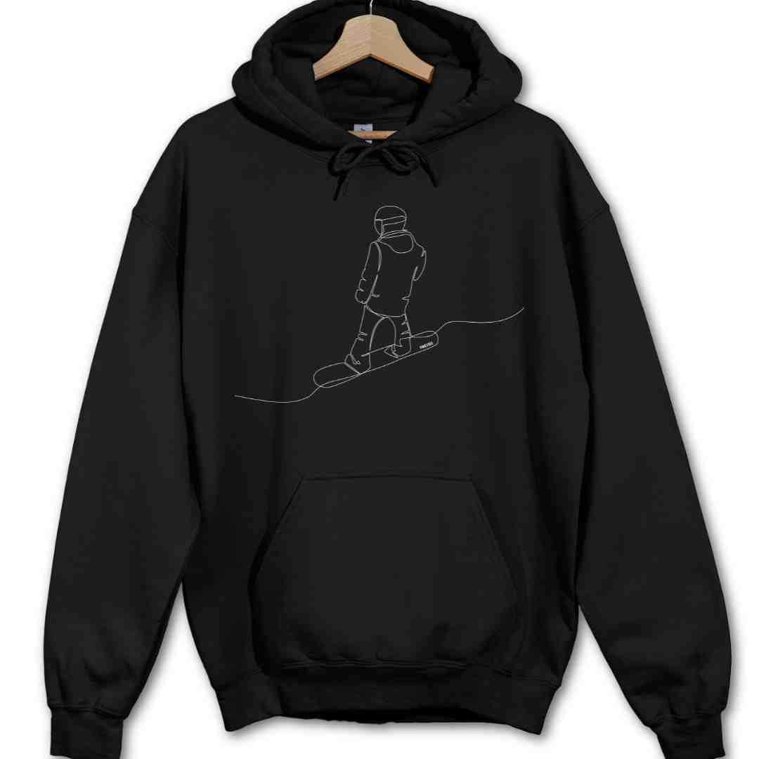 Snowboard Back Line Art Hoodie