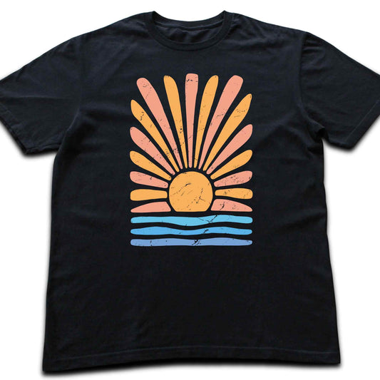 Abstract Sun and Waves T-shirt