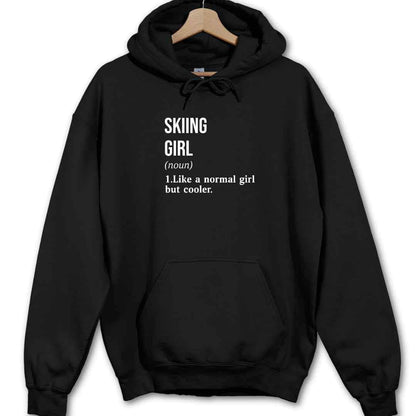 Skiing Girl Definition Hoodie