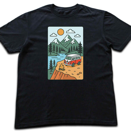 Cartoon Van Landscape T-shirt