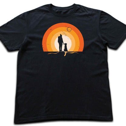 Girl and Dog Colorfull Landscape T-shirt