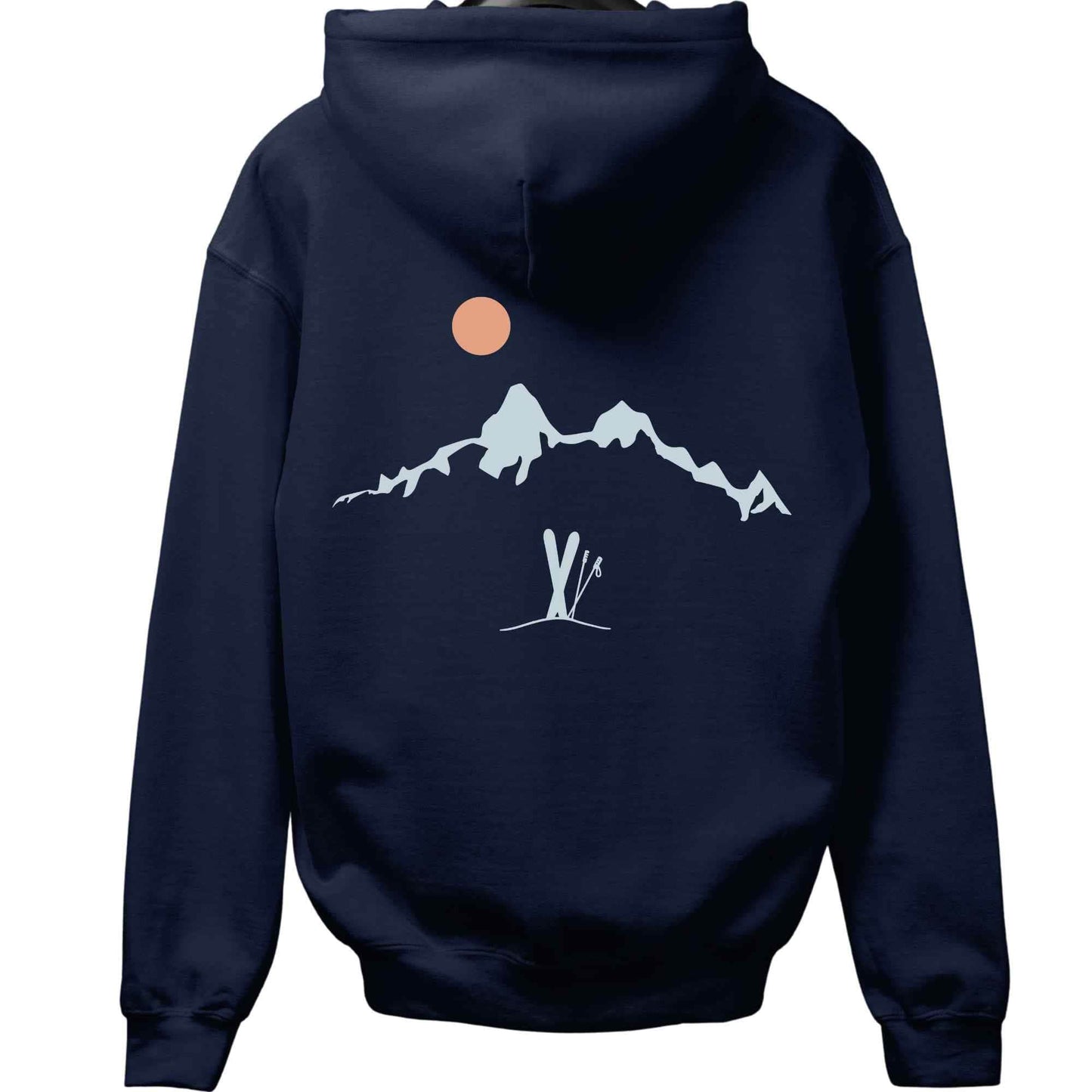 Ski Mountain Landscape Back-Print Hoodie