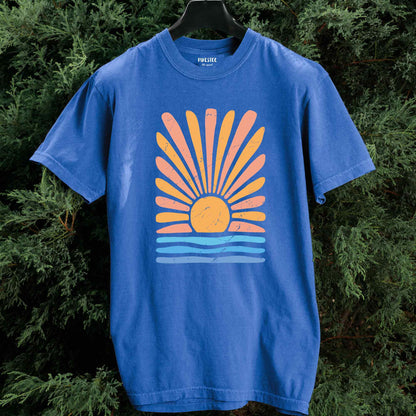 Abstract Sun and Waves T-shirt