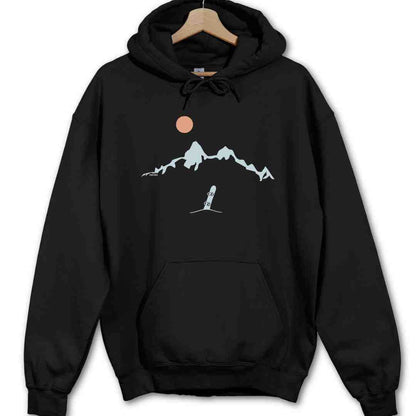 Snowboard Mountain Landscape Hoodie