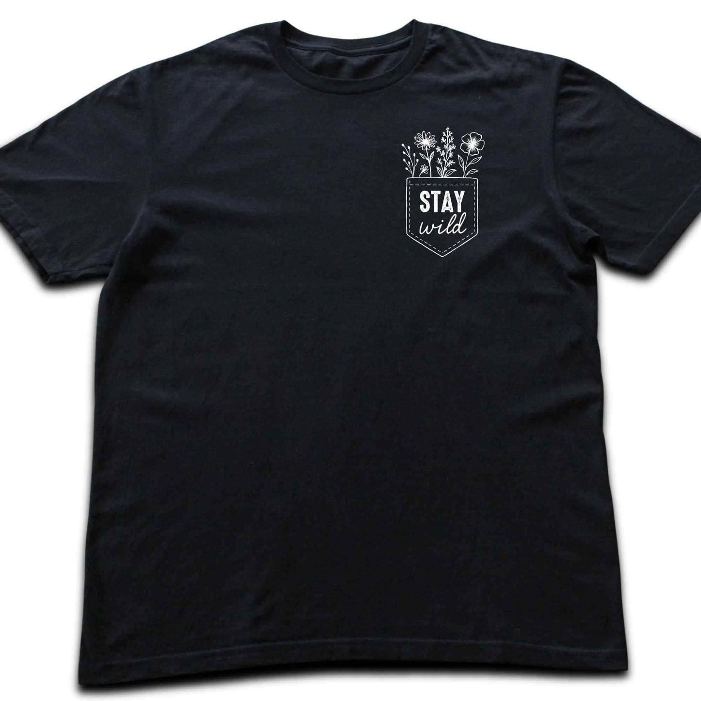 Stay Wild Flowers Pocket T-shirt