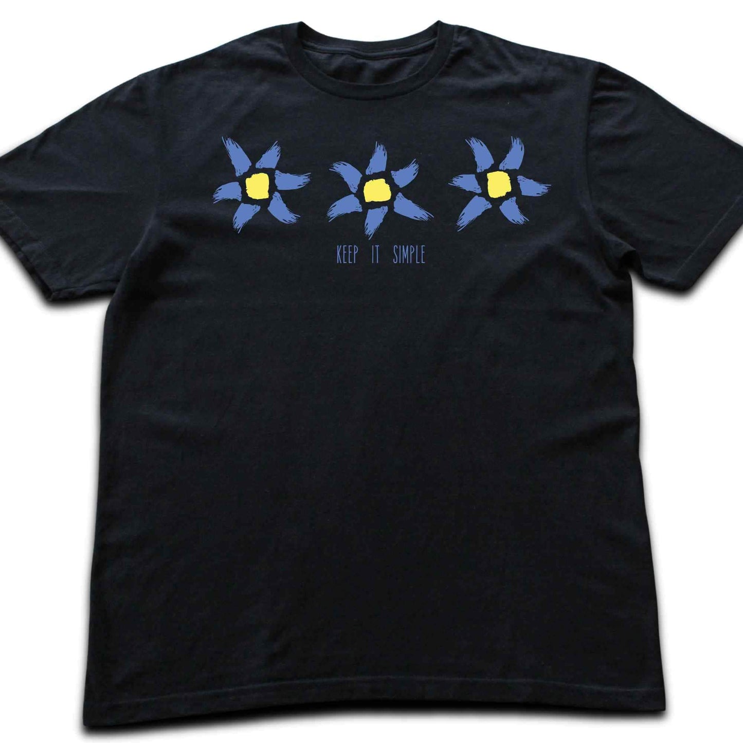 Keep It Simple Blue Sun Flowers T-shirt