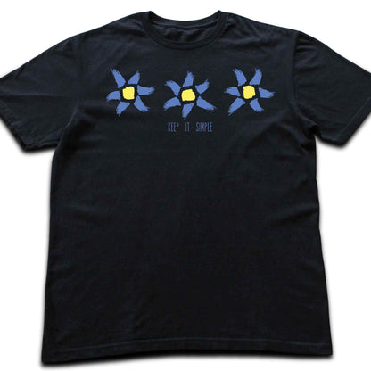 Keep It Simple Blue Sun Flowers T-shirt