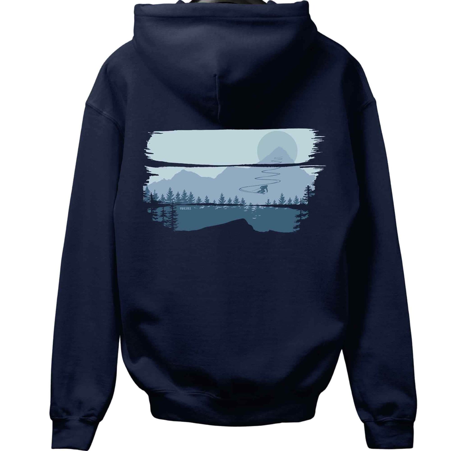 Ski Slalom Landscape Back-Print Hoodie