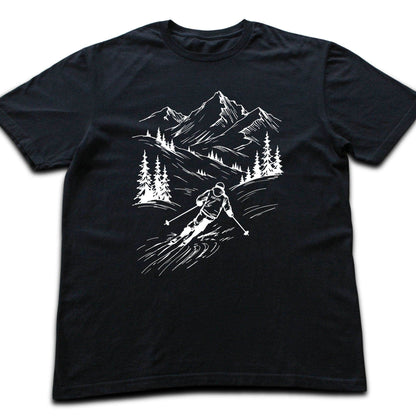 Handdrawn Skier T-shirt