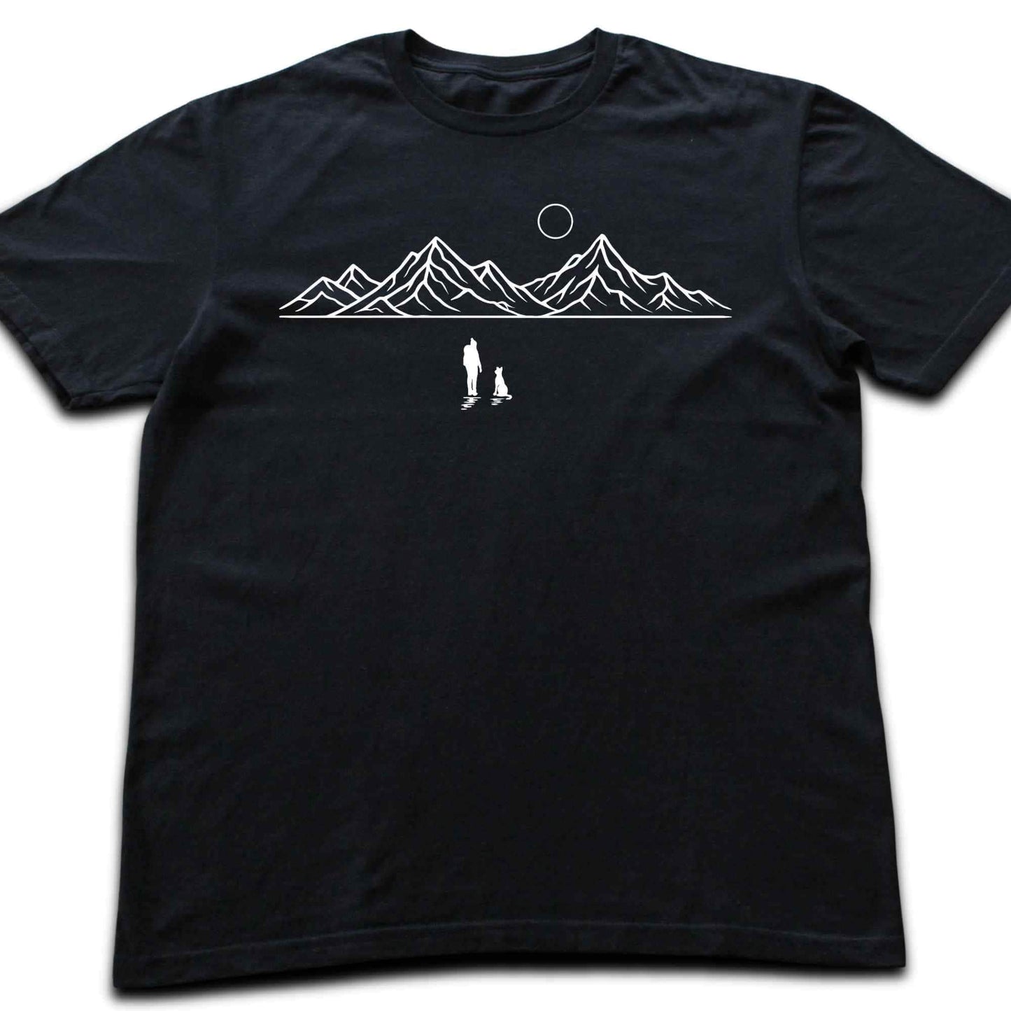 Mountains Girl And Dog T-shirt