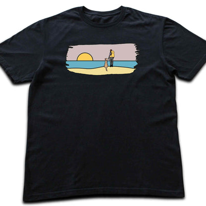 Girl And Dog Beach T-shirt