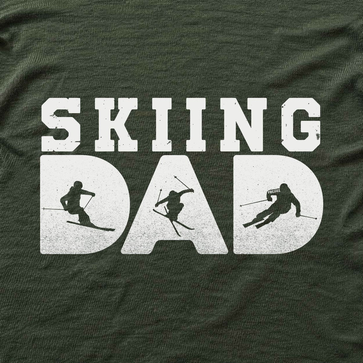 Skiing Dad Typo T-shirt - Military Green - hero