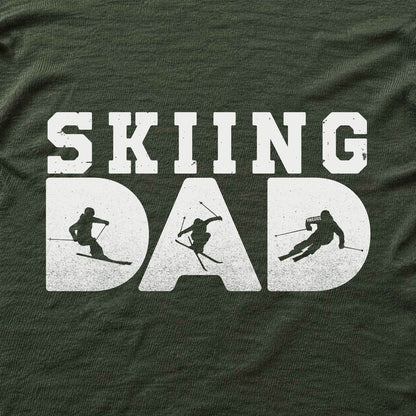 Skiing Dad Typo T-shirt - Military Green - hero