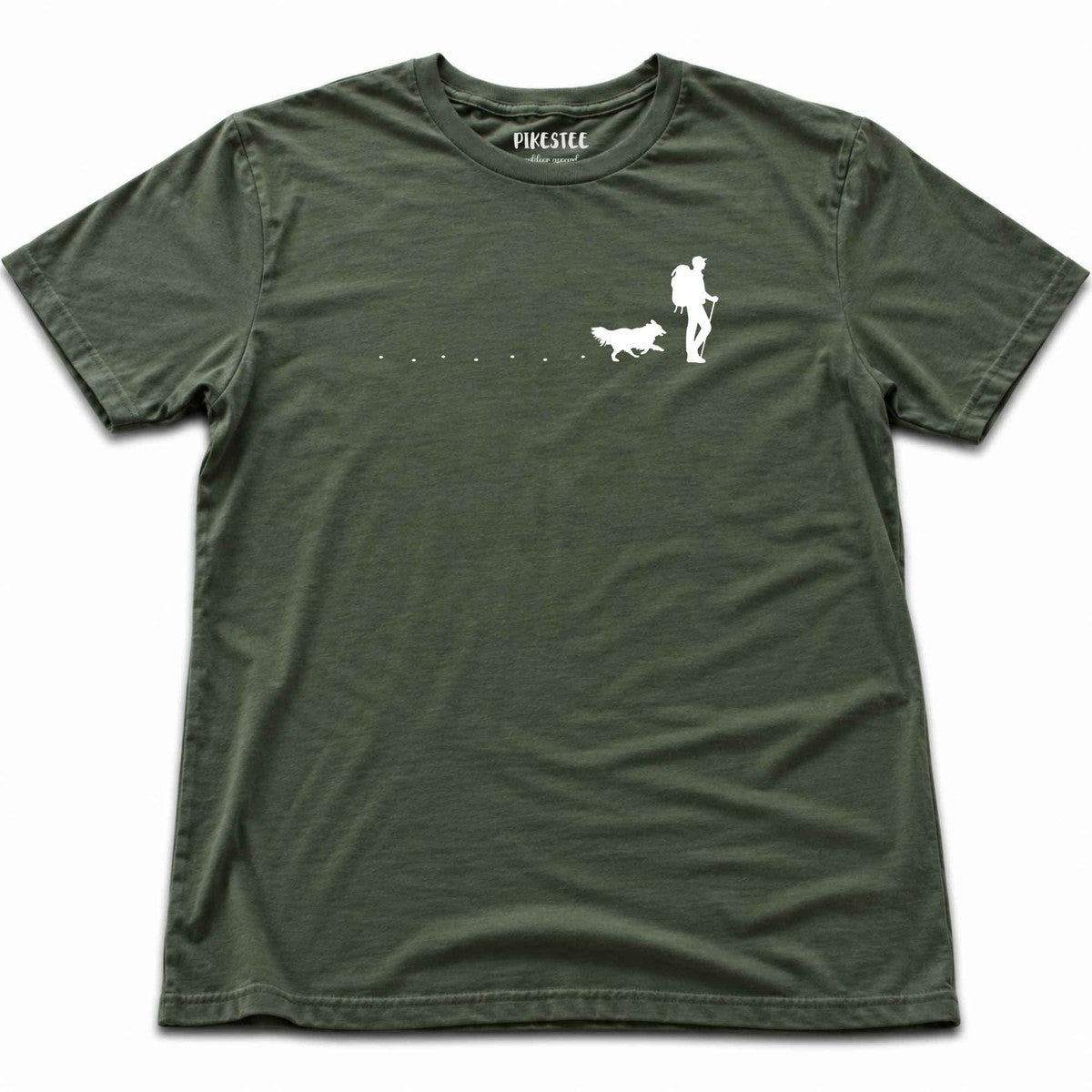Hiker and Dog Path (manà T-shirt - Military Green