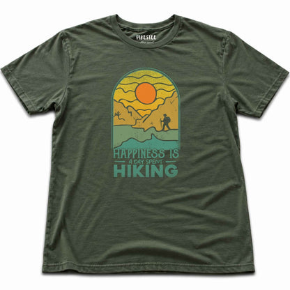 Happiness Is Hiking T-shirt - Military Green