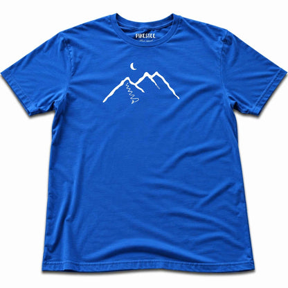Snowboard Mountain T-shirt - Blue Royal