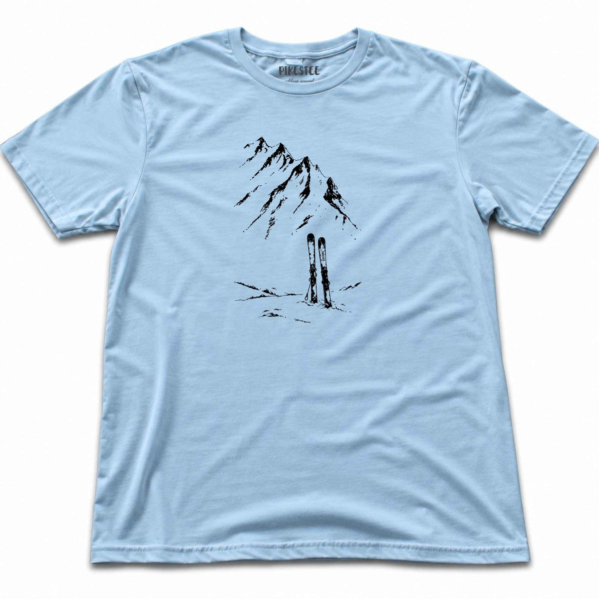 Mountain Line Skis T-shirt - Light Blue