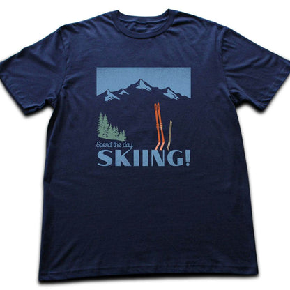 Spend The Day Skiing T-shirt - Navy