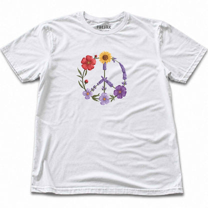 Peace Flowers T-shirt - White