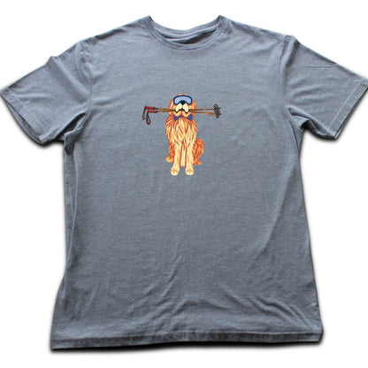 Dog And Ski Poles T-shirt - Sport Grey