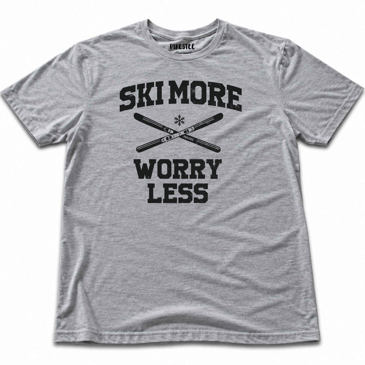 Ski More Worry Less T-shirt - Sport Grey