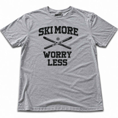 Ski More Worry Less T-shirt - Sport Grey