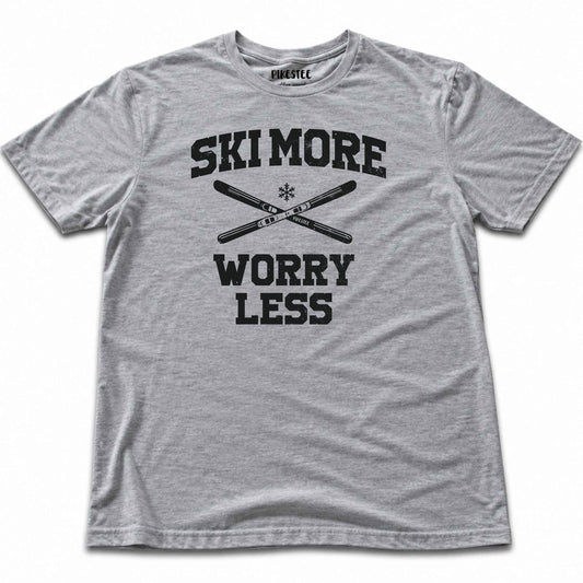 Ski More Worry Less T-shirt - Sport Grey