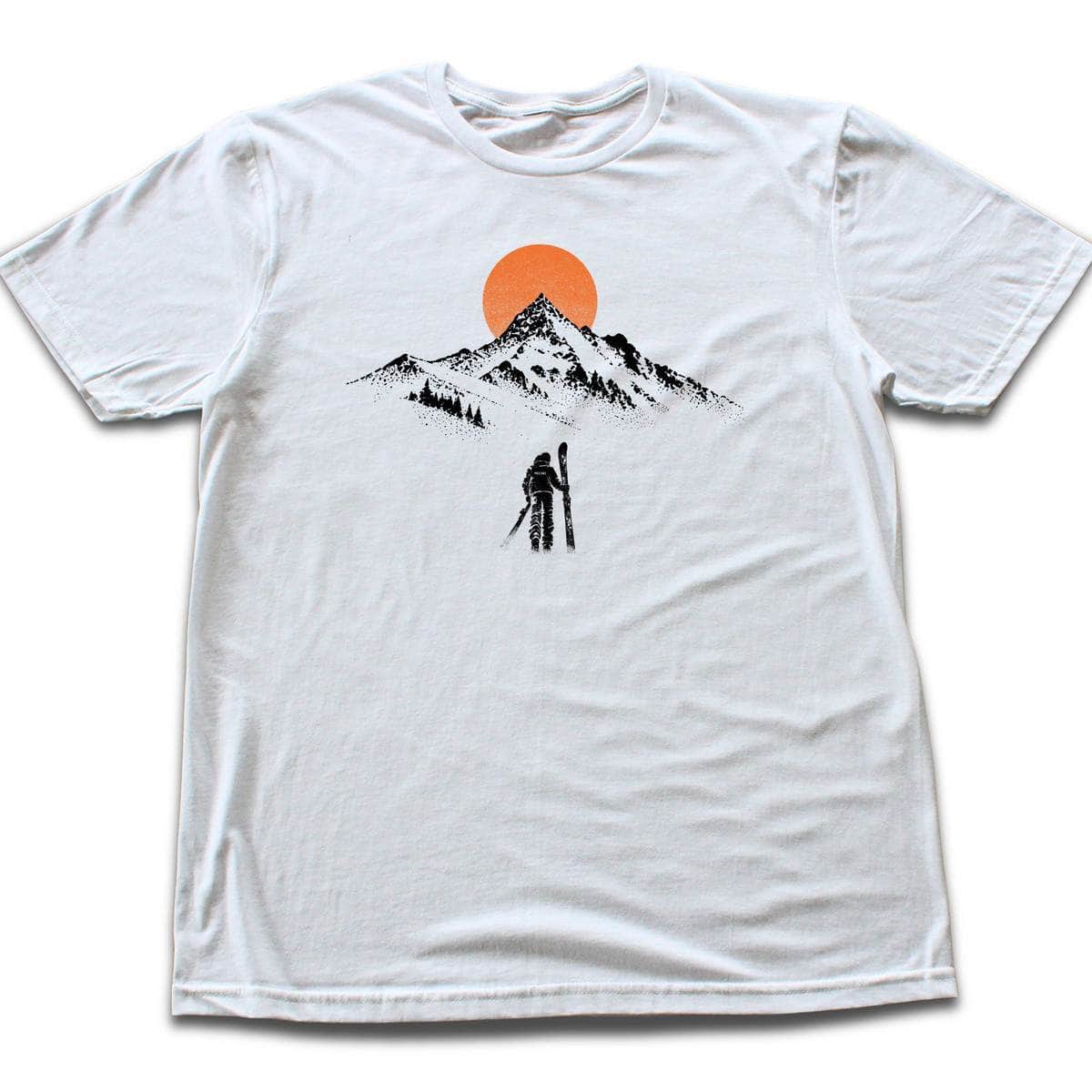 Walking Skier Mountain T-shirt - White