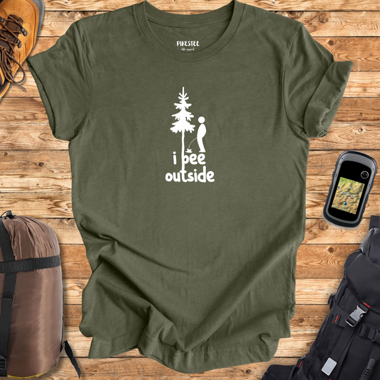 "I Pee Outside, dude" graphic T-shirt